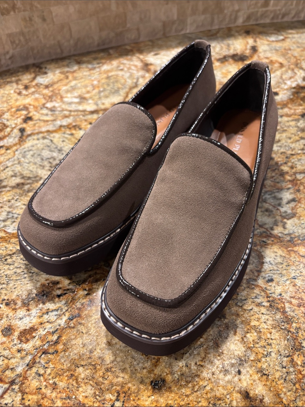 Donald J. Pliner “Bark” Suede Slip-On Lug-Soled Loafers